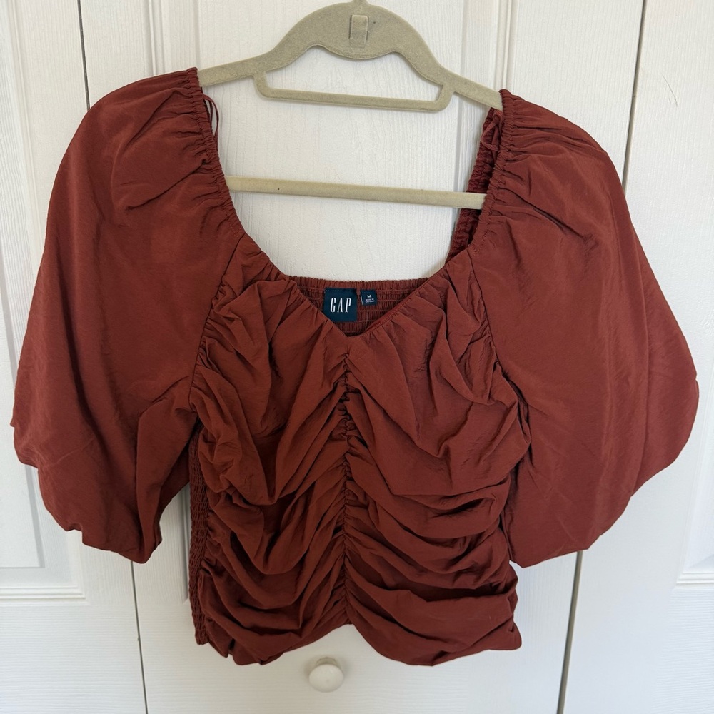 NWT GAP Women's Terracotta Ruched Blouse